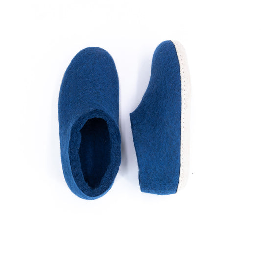 Rhino Blue Wool Felt Ankle Boots