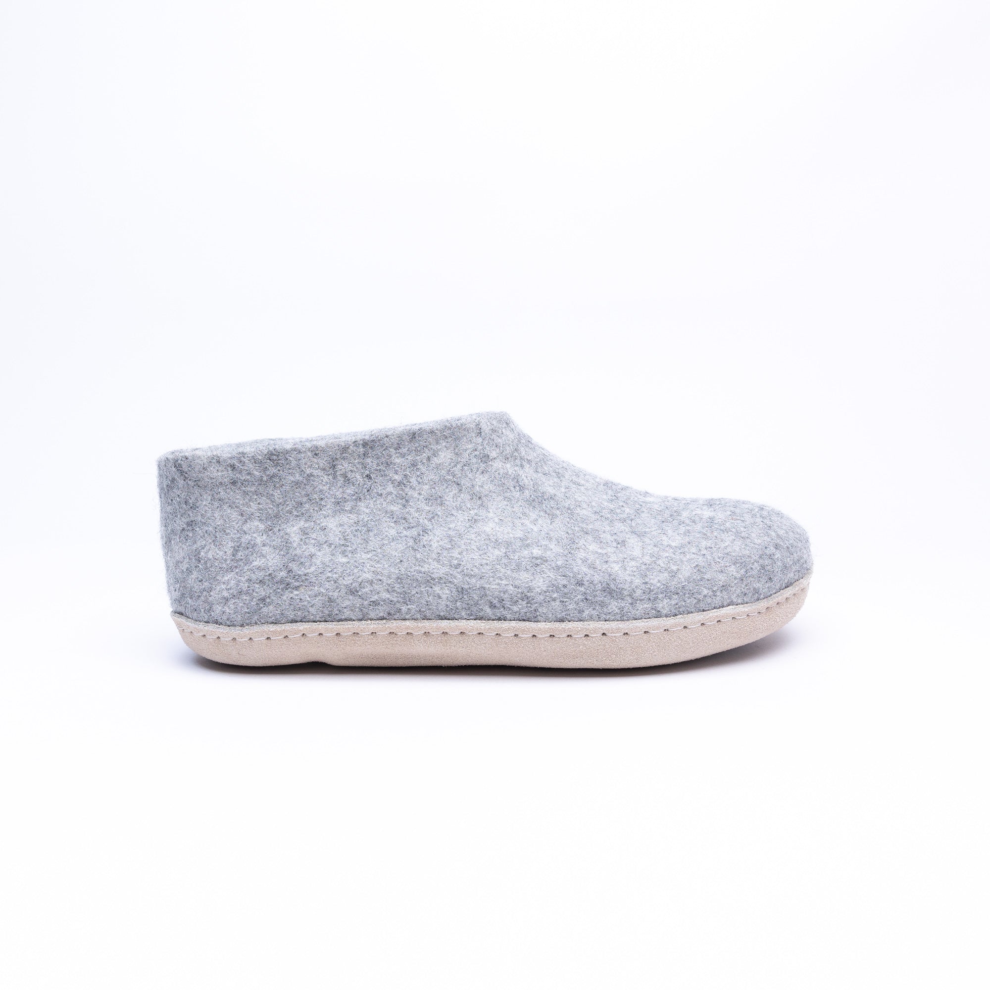Marbled Light Grey Wool Felt Ankle Boots