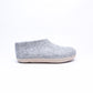 Marbled Light Grey Wool Felt Ankle Boots