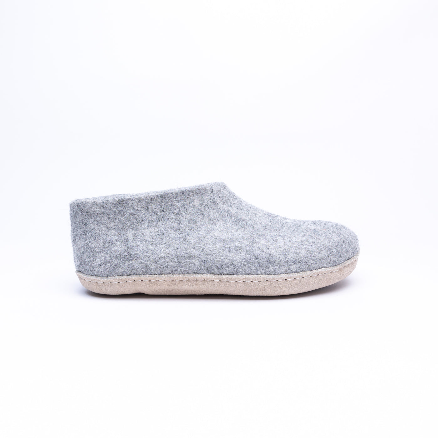 Marbled Light Grey Wool Felt Ankle Boots