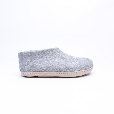 Marbled Light Grey Wool Felt Ankle Boots