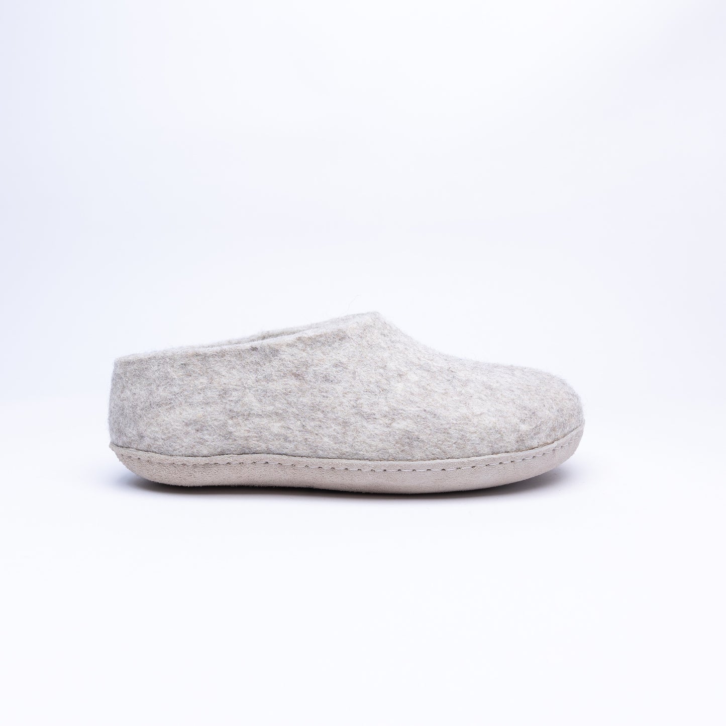 Marbled Tan Wool Felt Ankle Boots