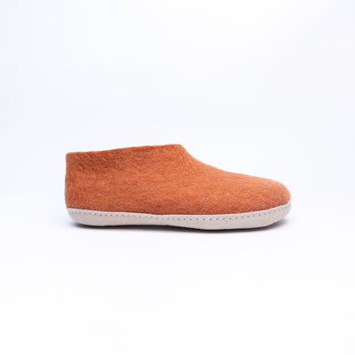 Orange Wool Felt Ankle Boots