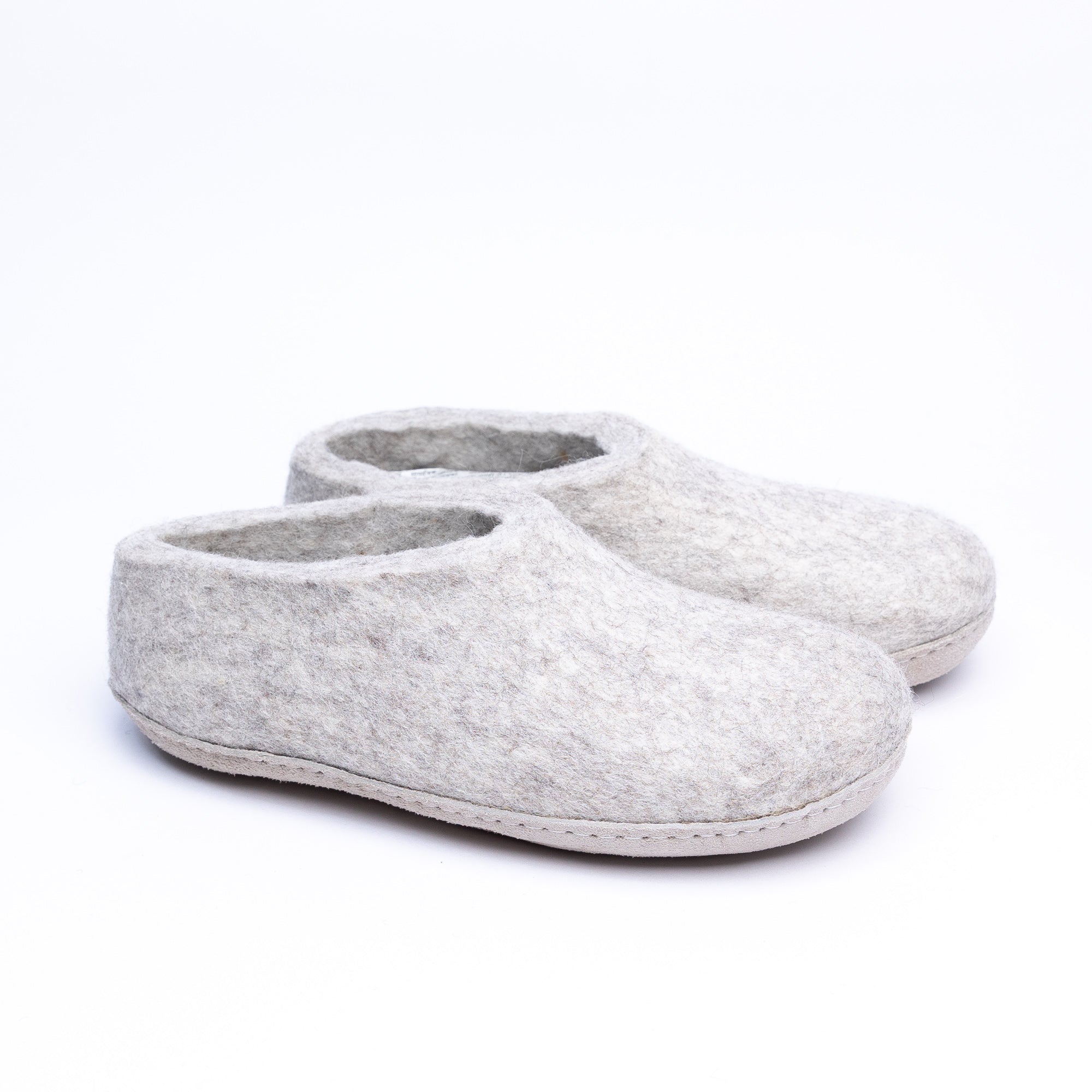 Marbled Tan Wool Felt Ankle Boots