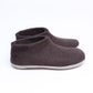 Dark Brown Wool Felt Ankle Boots
