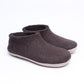 Dark Brown Wool Felt Ankle Boots