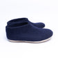 Navy Wool Felt Ankle Boots