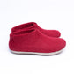 Red Wool Felt Ankle Boots