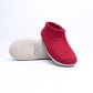 Red Wool Felt Ankle Boots