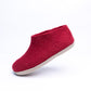 Red Wool Felt Ankle Boots