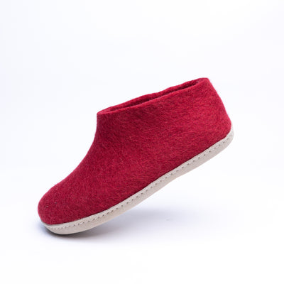 Red Wool Felt Ankle Boots