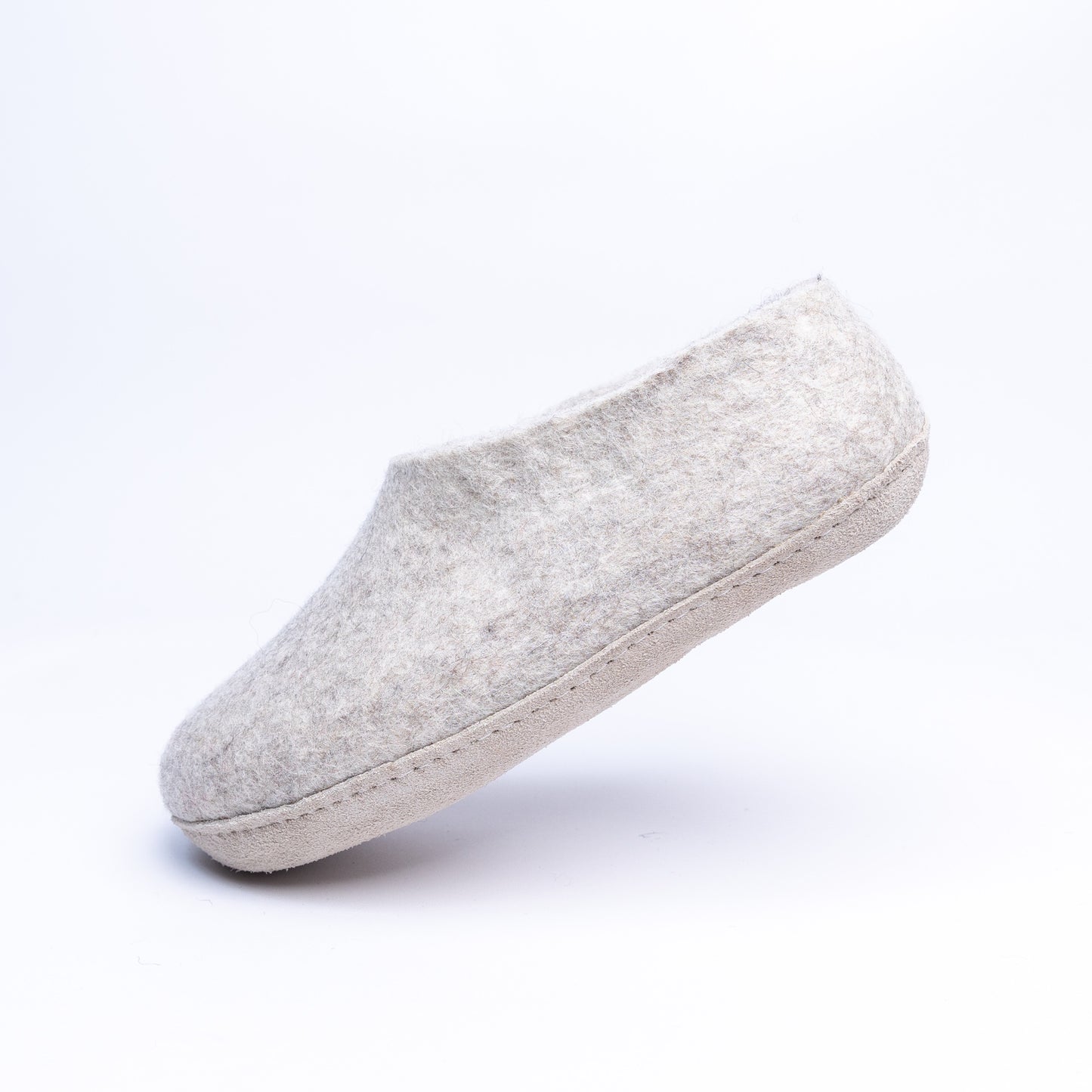 Marbled Tan Wool Felt Ankle Boots