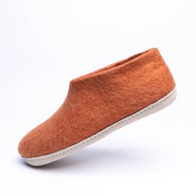 Orange Wool Felt Ankle Boots