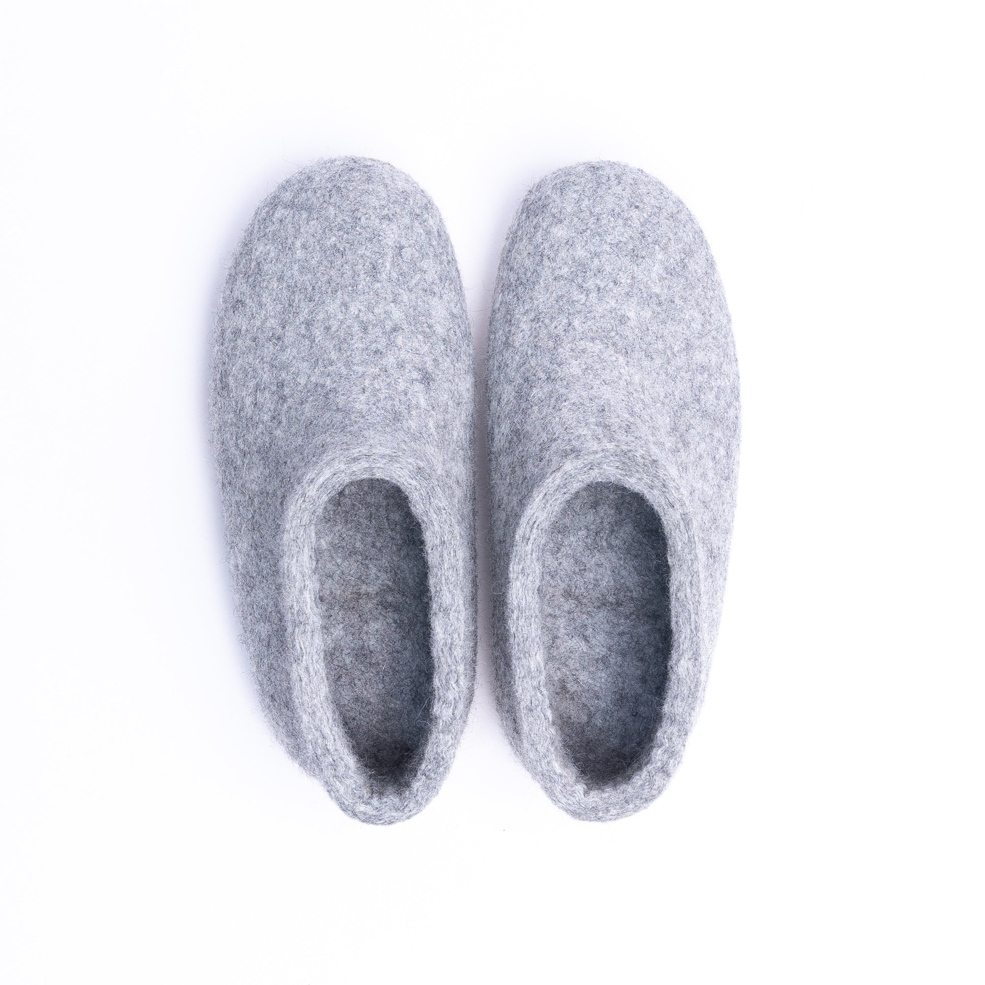 Marbled Light Grey Wool Felt Ankle Boots
