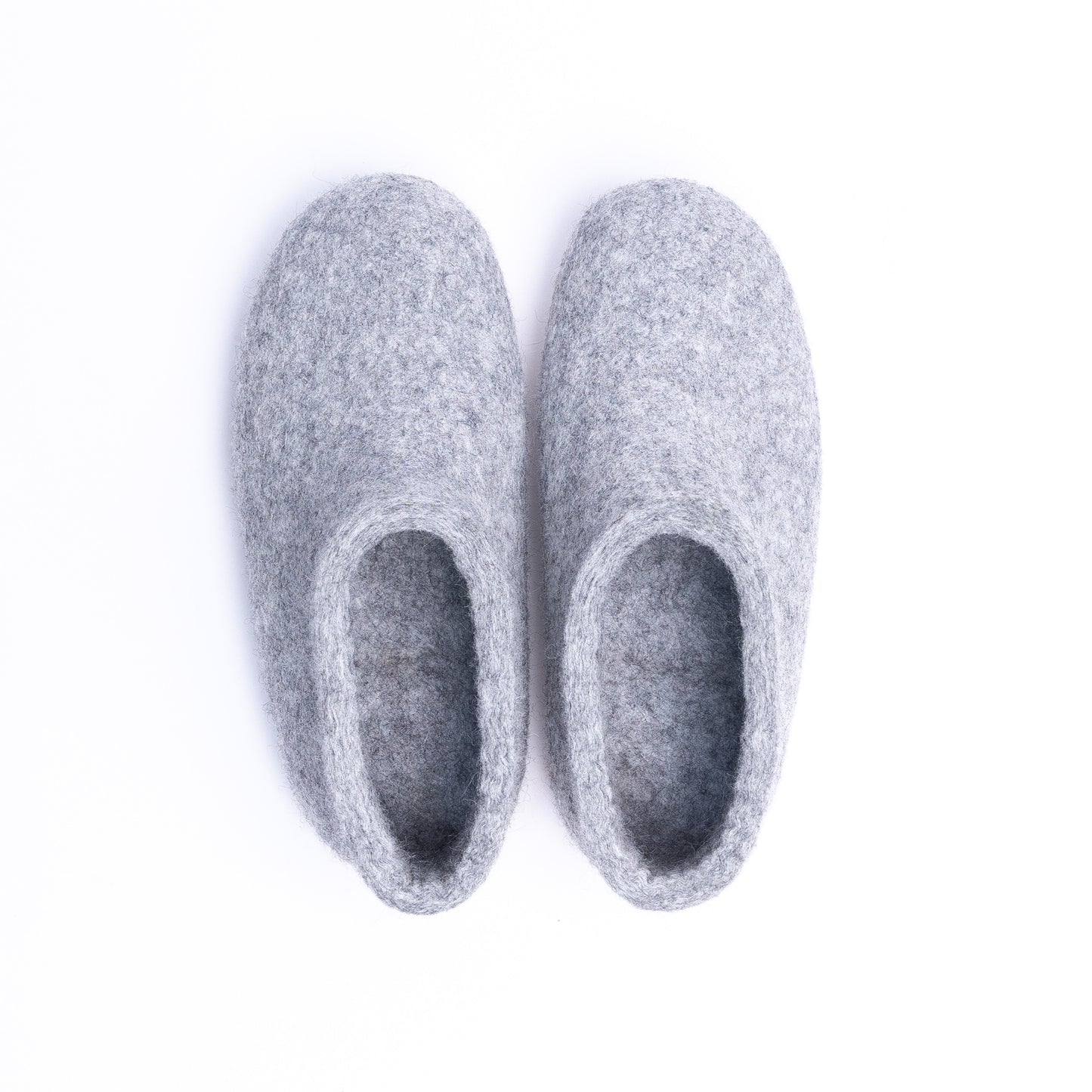 Marbled Light Grey Wool Felt Ankle Boots
