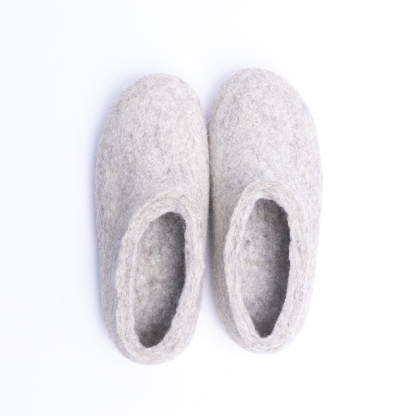 Marbled Tan Wool Felt Ankle Boots