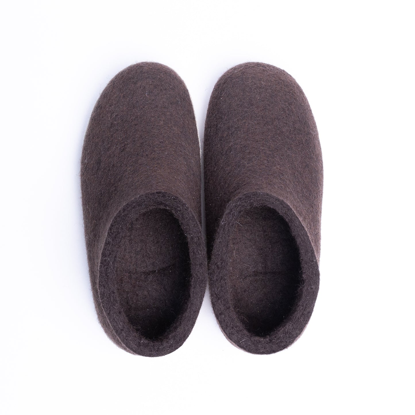 Dark Brown Wool Felt Ankle Boots