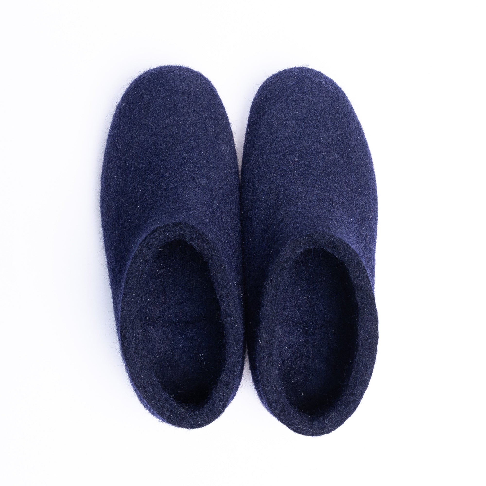 Navy Wool Felt Ankle Boots - Kuuma Shoes