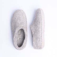Marbled Tan Wool Felt Ankle Boots - Kuuma Shoes