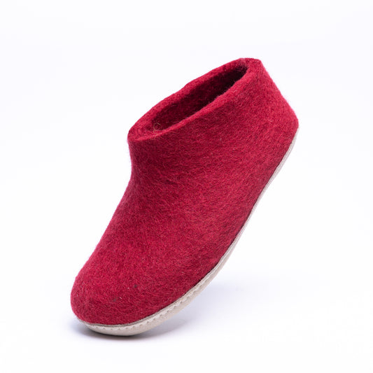 Red Wool Felt Ankle Boots