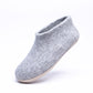 Marbled Light Grey Wool Felt Ankle Boots