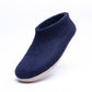 Navy Wool Felt Ankle Boots
