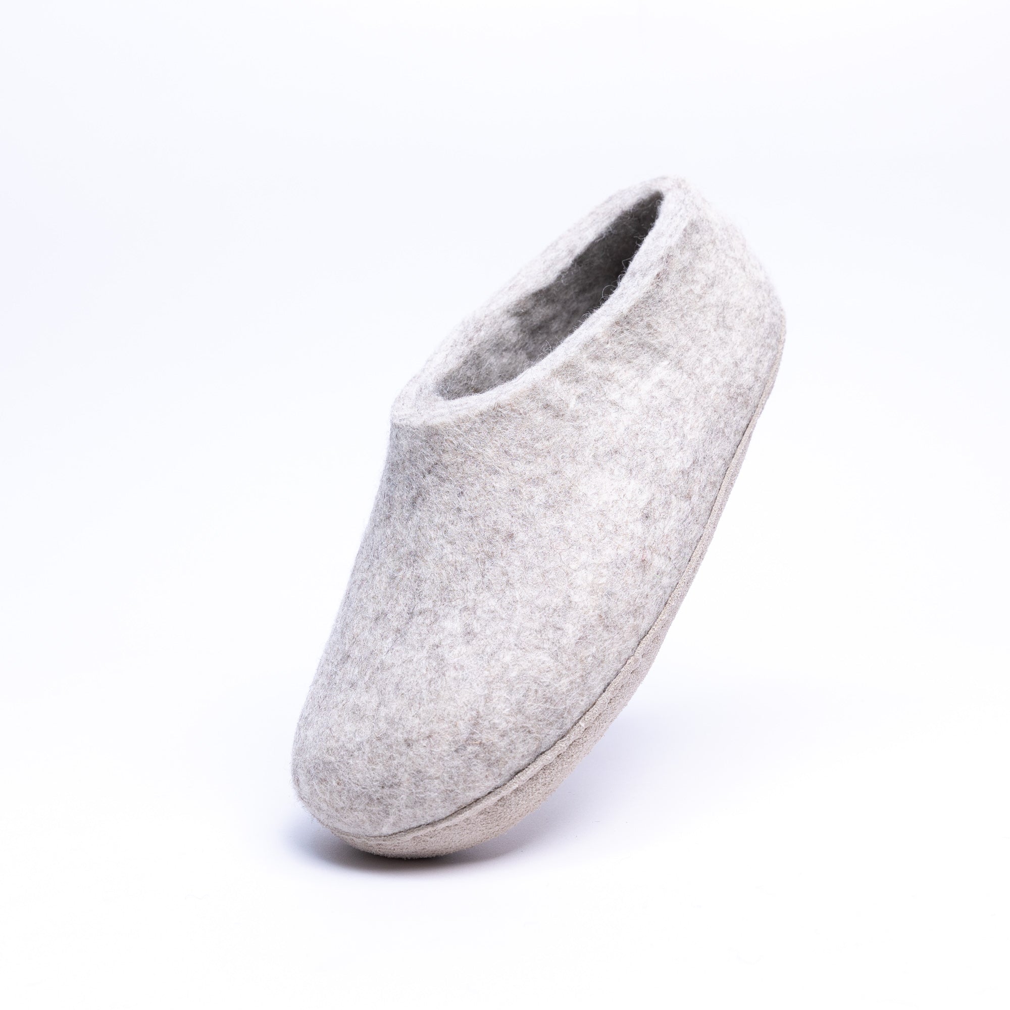 Marbled Tan Wool Felt Ankle Boots