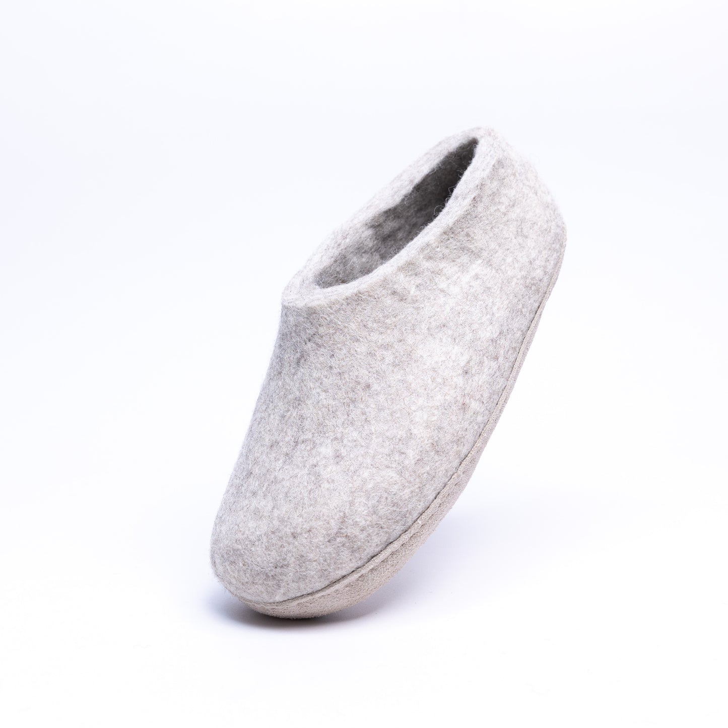 Marbled Tan Wool Felt Ankle Boots