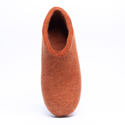 Orange Wool Felt Ankle Boots