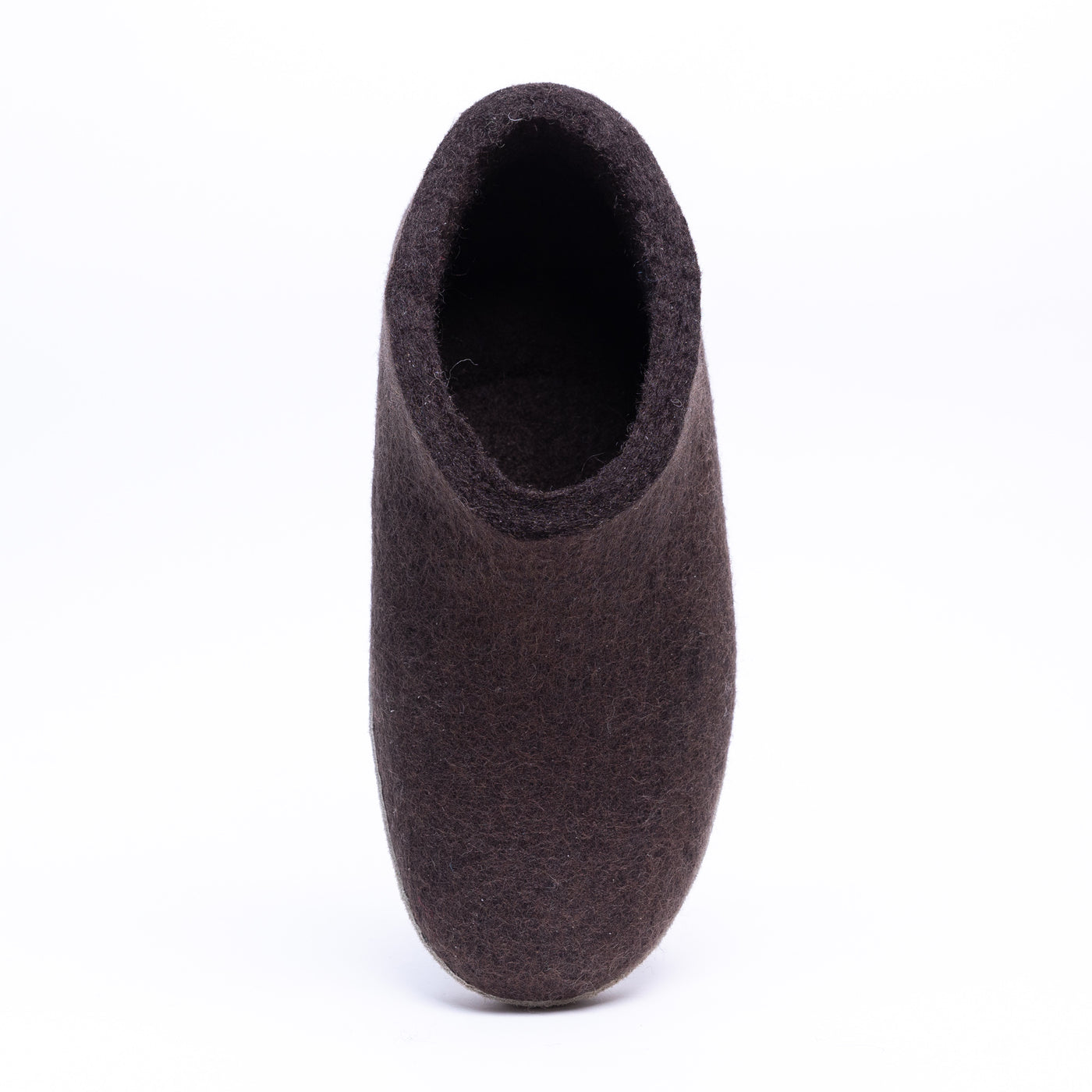 Dark Brown Wool Felt Ankle Boots