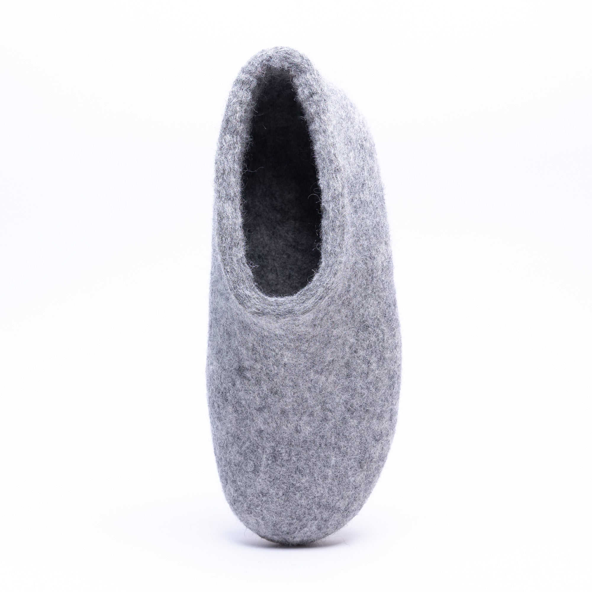 Marbled Light Grey Wool Felt Ankle Boots