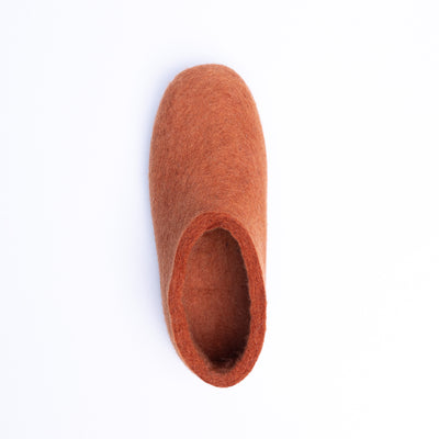 Orange Wool Felt Ankle Boots