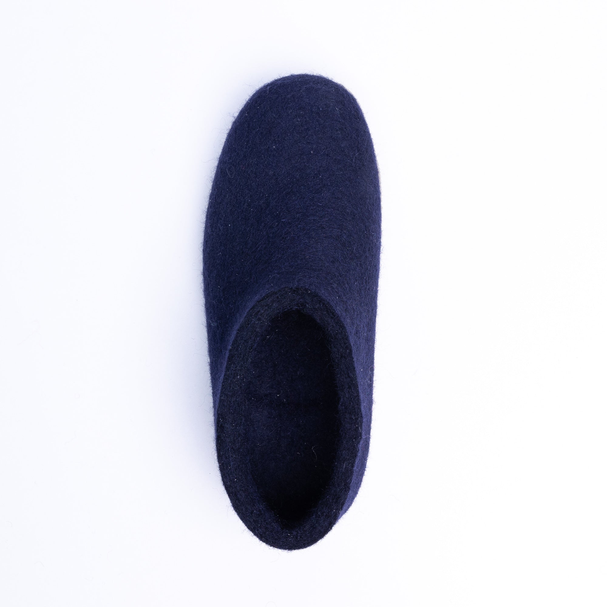 Navy Wool Felt Ankle Boots - Kuuma Shoes