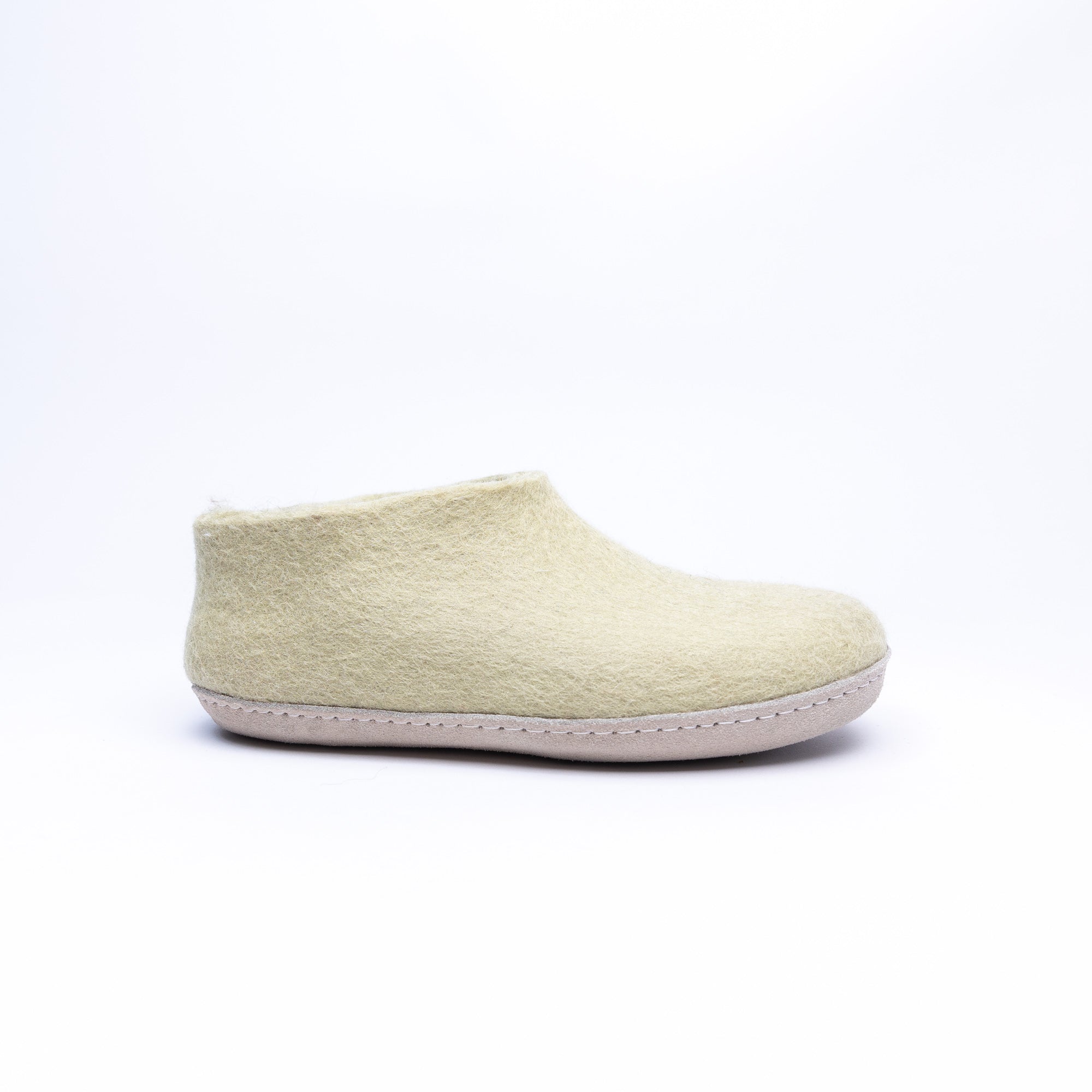 Pastel Green Wool Felt Ankle Boots - Kuuma Shoes