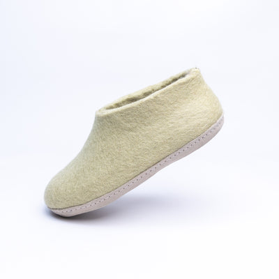Pastel Green Wool Felt Ankle Boots