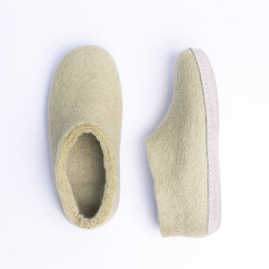 Pastel Green Wool Felt Ankle Boots