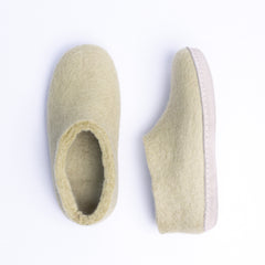 Pastel Green Wool Felt Ankle Boots - Kuuma Shoes