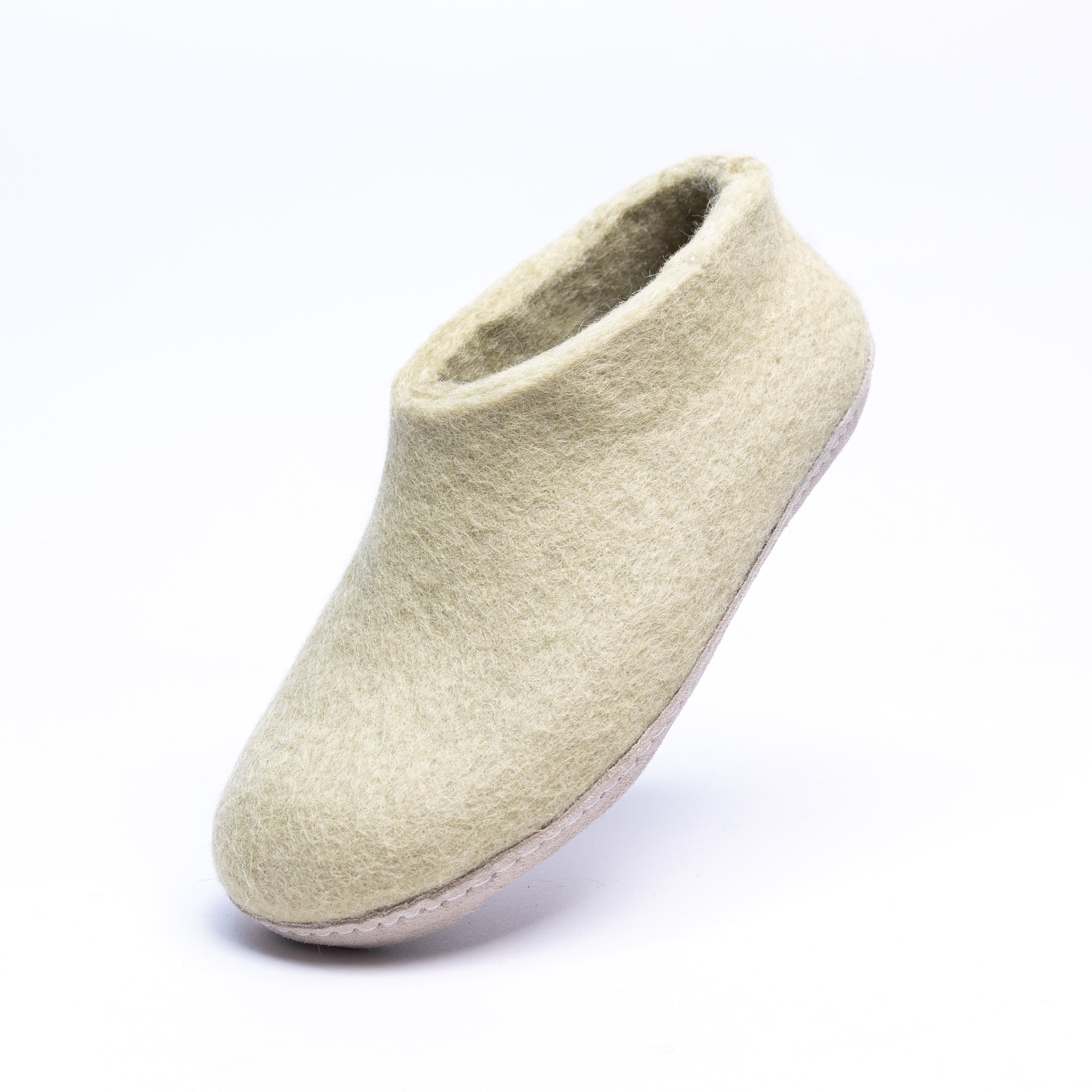 Pastel Green Wool Felt Ankle Boots - Kuuma Shoes