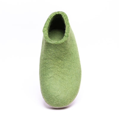 Light Green Wool Felt Ankle Boots