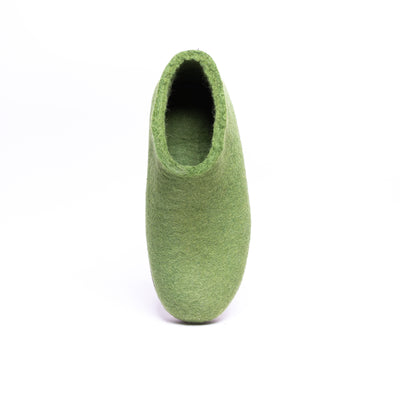 Light Green Wool Felt Ankle Boots