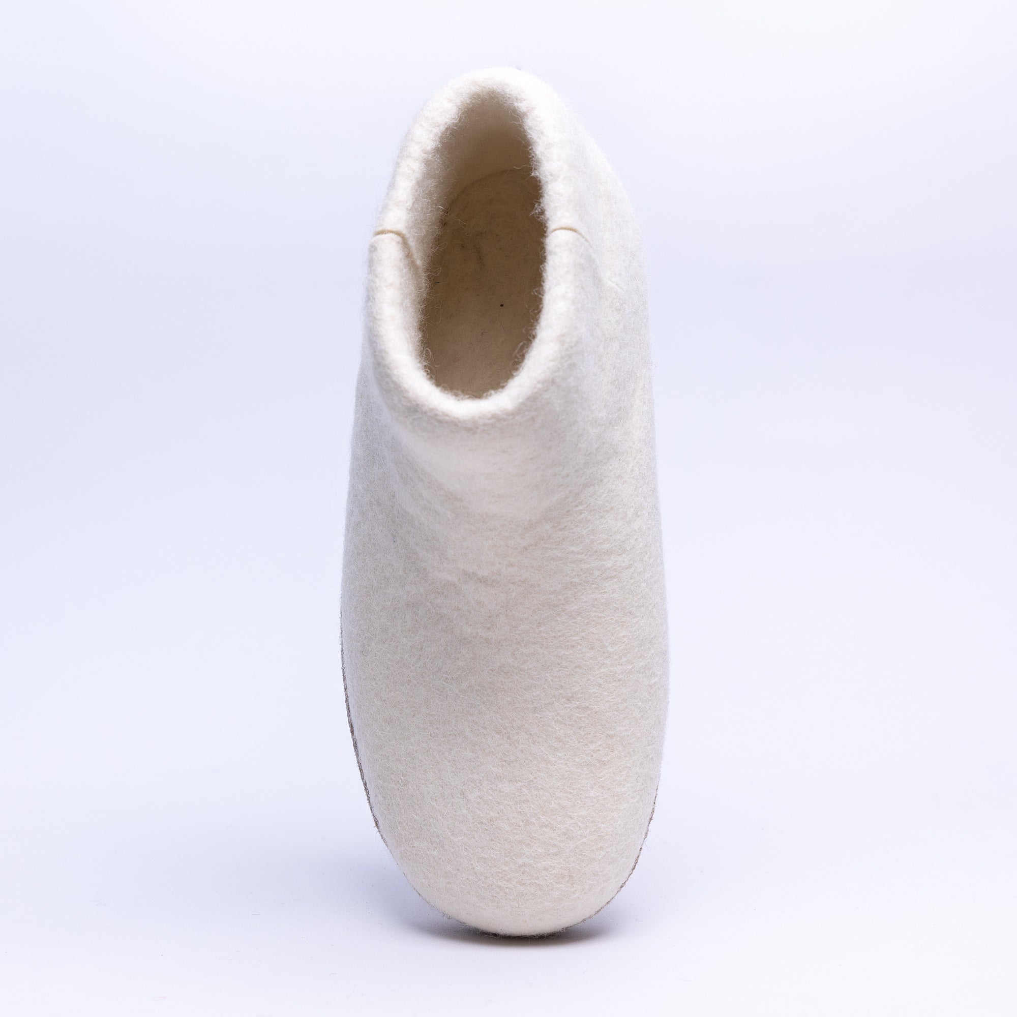 Neutral Cream Wool Felt Boots - Kuuma Shoes