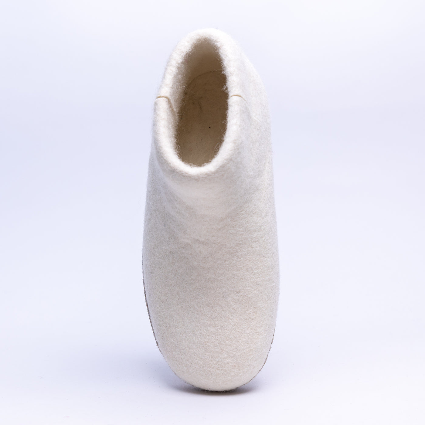 Neutral Cream Wool Felt Boots