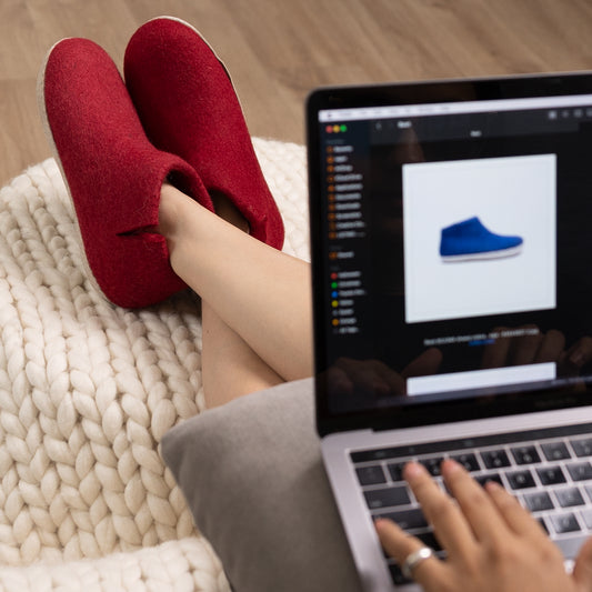 Red Wool Felt Boots