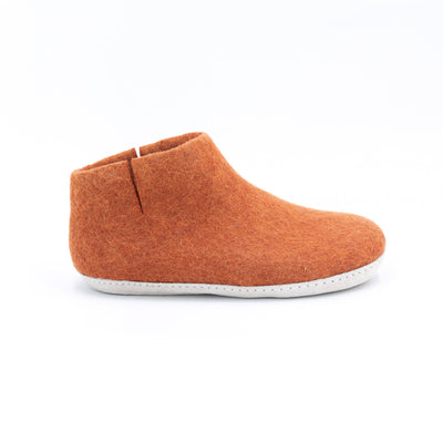 Orange Wool Felt Boots