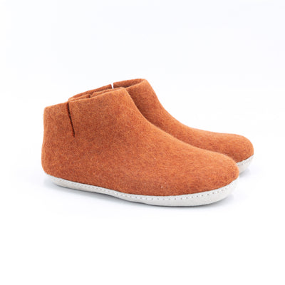 Orange Wool Felt Boots