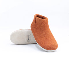 Orange Wool Felt Boots - Kuuma Shoes