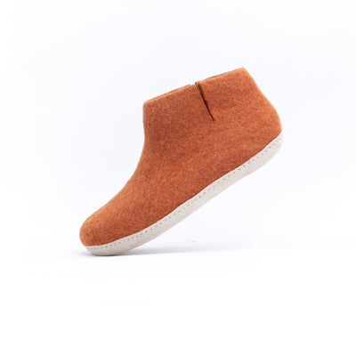 Orange Wool Felt Boots