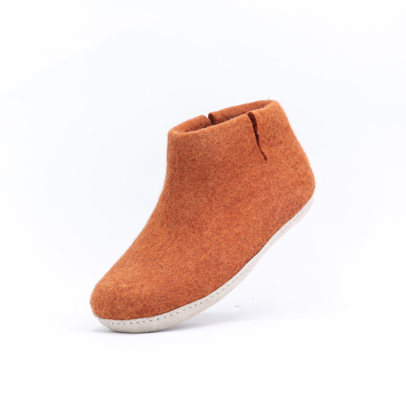 Orange Wool Felt Boots