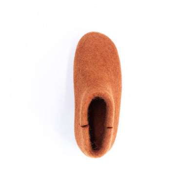 Orange Wool Felt Boots