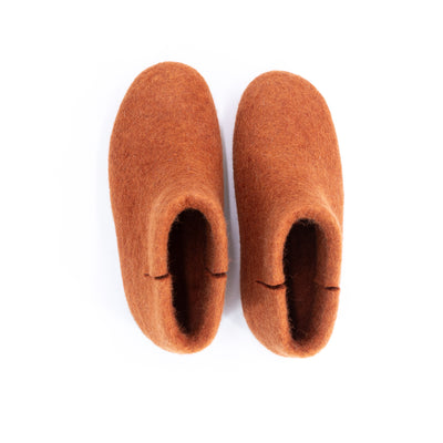 Orange Wool Felt Boots